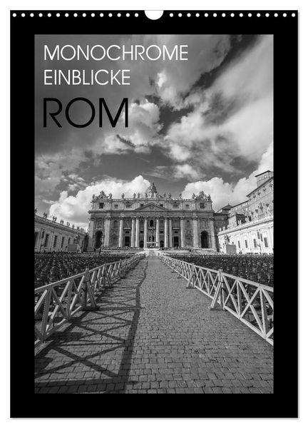 Produktbild: Monochrome Einblicke Rom (Wandkalender 2026 DIN A3 hoch), CALVENDO Monatskalender