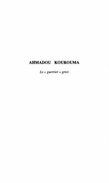 Produktbild: Ahmadou Kourouma
