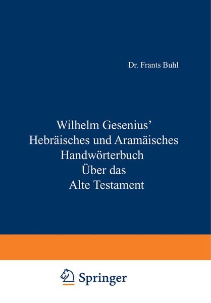 Produktbild: Hebr&auml;isches und Aram&auml;isches Handw&ouml;rterbuch &uuml;ber das Alte Testament