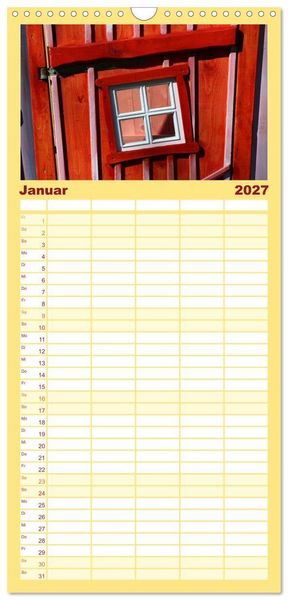 Produktbild: Familienplaner 2027 - Alles in Rot mit 5 Spalten (Wandkalender, 21 x 45 cm) CALVENDO