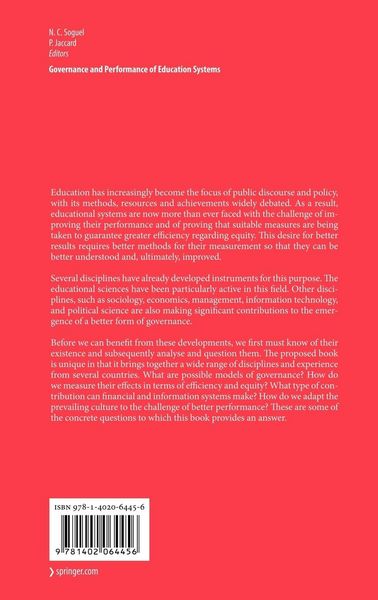 Produktbild: Governance and Performance of Education Systems