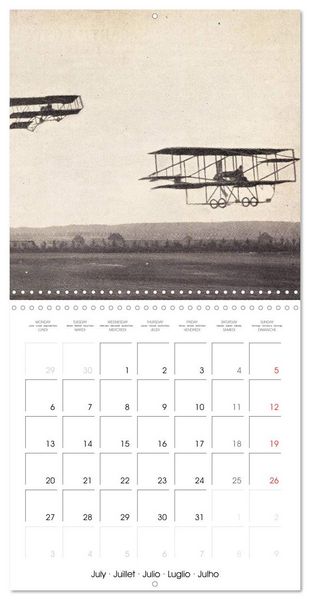Produktbild: Avions biplans sur cartes postales anciennes (Calendrier mural carr&eacute; 2026 30x30 cm) Calendrier double avec une page pour vos prises de notes