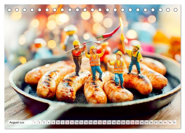 Produktbild: BBQ in Miniatur - Kleine Helden am Braten und Grillen (Tischkalender 2026 DIN A5 quer), CALVENDO Monatskalender