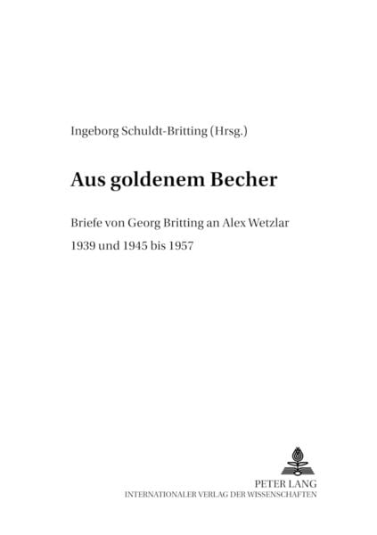 «Aus goldenem Becher», Taschenbuch von , Peter Lang GmbH, Internationaler Verlag der Wissenschaften, 9783631518779
