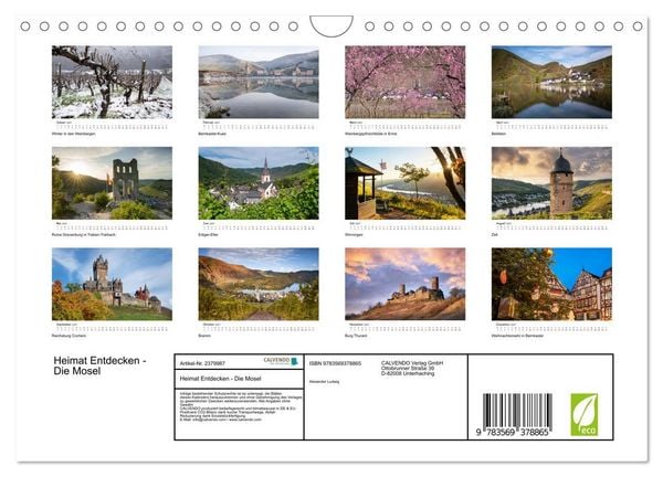Produktbild: Heimat Entdecken - Die Mosel (Wandkalender 2027 DIN A4 quer), CALVENDO Monatskalender
