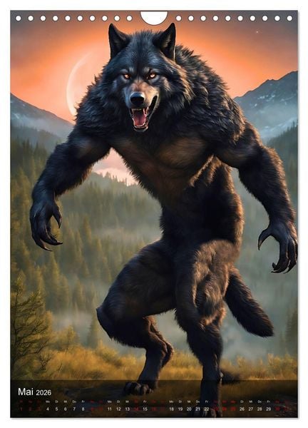 Produktbild: Werw&ouml;lfe - mystischer Mond (Wandkalender 2026 DIN A4 hoch), CALVENDO Monatskalender