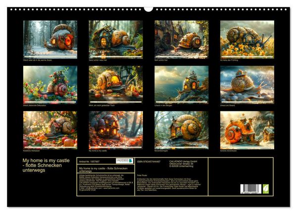 Produktbild: My home is my castle - flotte Schnecken unterwegs (Wandkalender 2026 DIN A2 quer), CALVENDO Monatskalender