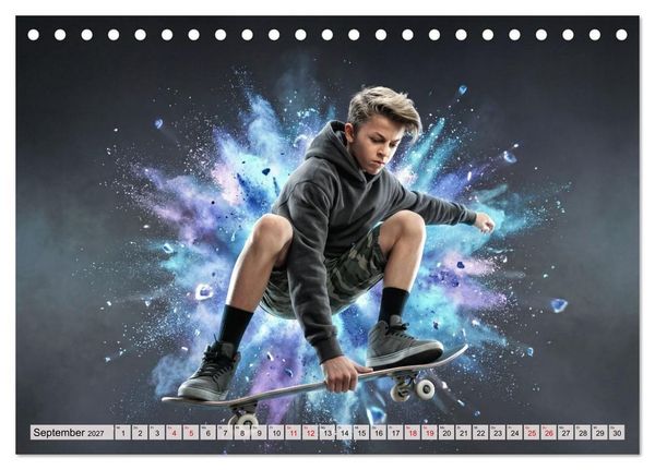 Produktbild: Dimensionen des Skateboarding (Tischkalender 2027 DIN A5 quer), CALVENDO Monatskalender