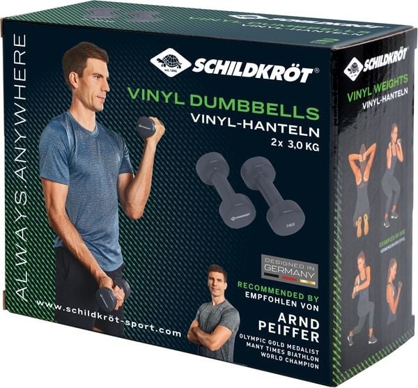 Produktbild: VINYL HANTEL Set, 2x 3,0kg (grey), in 4C-Box,