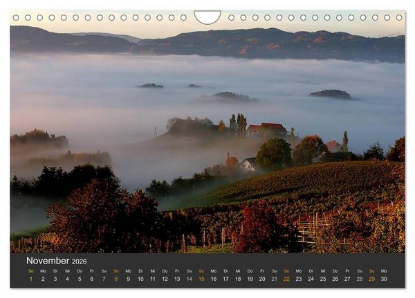 Produktbild: Die S&uuml;dsteirischen Weinstrasse (Wandkalender 2026 DIN A4 quer), CALVENDO Monatskalender