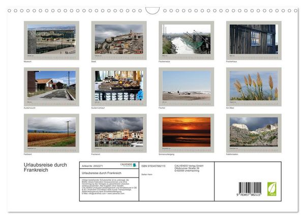 Produktbild: Urlaubsreise durch Frankreich (Wandkalender 2026 DIN A3 quer), CALVENDO Monatskalender