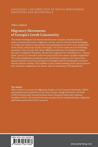 Produktbild: Migratory Movements of Georgia's Greek Community