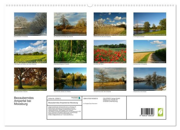 Produktbild: Bezauberndes Ampertal bei Moosburg (hochwertiger Premium Wandkalender 2026 DIN A2 quer), Kunstdruck in Hochglanz