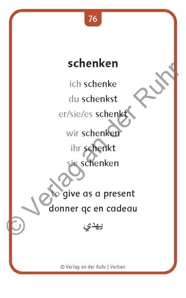 Produktbild: Verben: Set 1 - Deutsch, Englisch, Franz&ouml;sisch und Arabisch