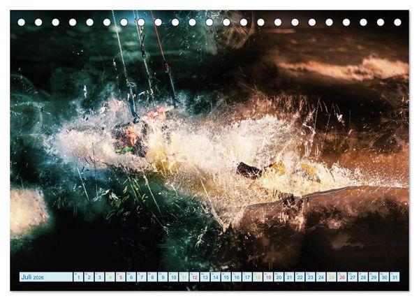 Produktbild: Kitesurfen extrem cool (Tischkalender 2026 DIN A5 quer), CALVENDO Monatskalender