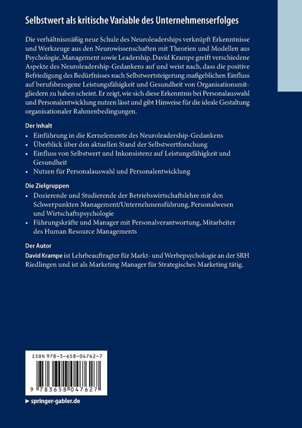 Produktbild: Selbstwert als kritische Variable des Unternehmenserfolges