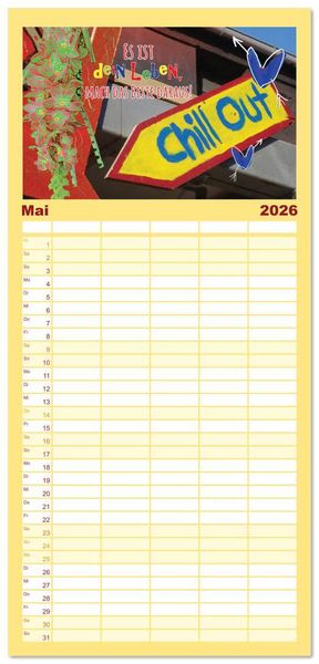 Produktbild: Familienplaner 2026 - Enjoy your life - Genie&szlig;e das Leben mit 5 Spalten (Wandkalender, 21 x 45 cm) CALVENDO
