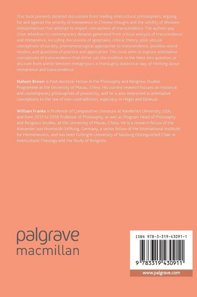 Produktbild: Transcendence, Immanence, and Intercultural Philosophy