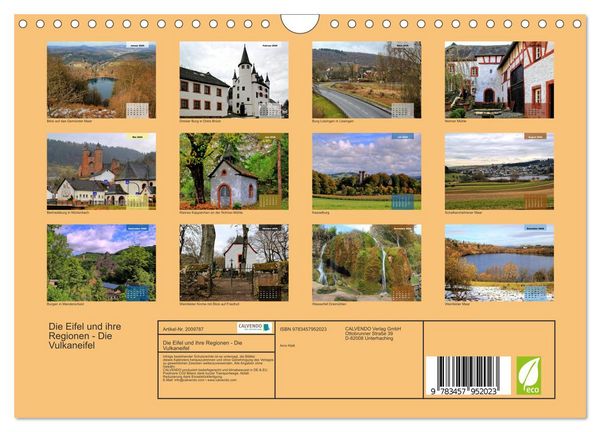 Produktbild: Die Eifel und ihre Regionen - Die Vulkaneifel (Wandkalender 2026 DIN A4 quer), CALVENDO Monatskalender