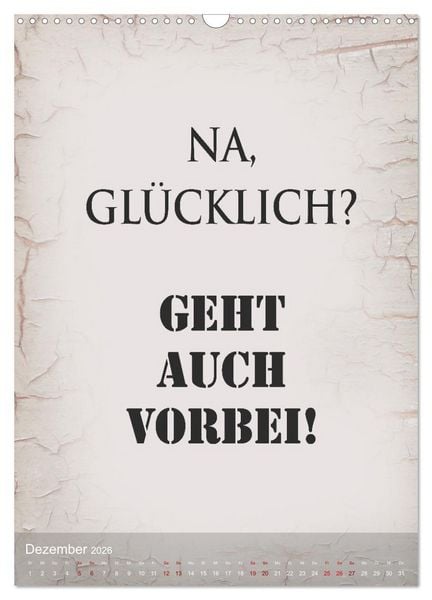 Produktbild: Ziemlich schlecht gelaunt (Wandkalender 2026 DIN A3 hoch), CALVENDO Monatskalender