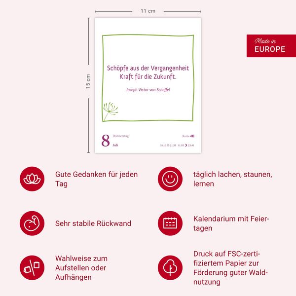 Produktbild: Heute ist dein Tag! Tagesabrei&szlig;kalender 2027 - 313 positive Zitate f&uuml;r 2027