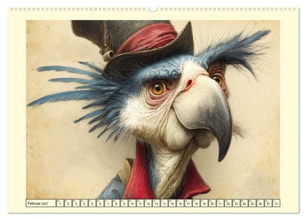 Produktbild: Schr&auml;ge V&ouml;gel. Skurrile Portraits mit Charakter und Charme (hochwertiger Premium Wandkalender 2027 DIN A2 quer), Kunstdruck in Hochglanz