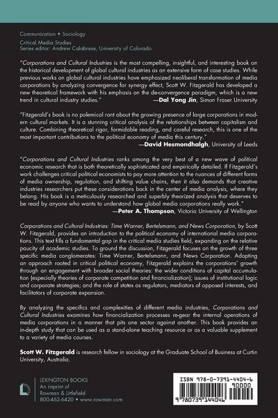 Produktbild: Fitzgerald, S: Corporations and Cultural Industries
