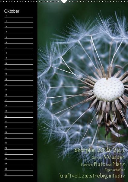 Produktbild: Naturbilder mit Sternzeichen / Geburtstagskalender (Wandkalender immerw&auml;hrend DIN A2 hoch)