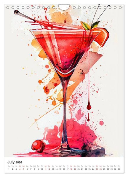 Produktbild: Artistic cocktails (Wall Calendar 2026 DIN A4 portrait), CALVENDO 12 Month Wall Calendar