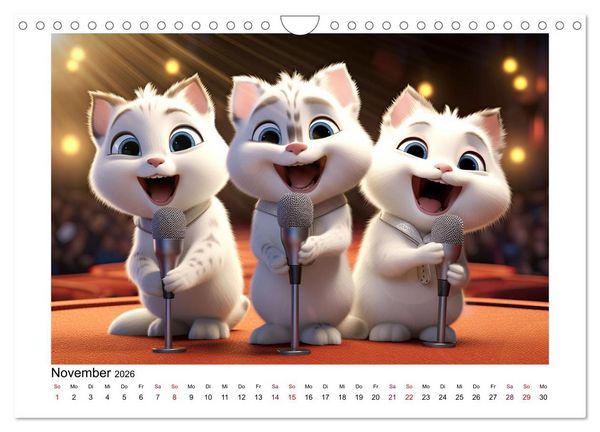 Produktbild: CatDogBand (Wandkalender 2026 DIN A4 quer), CALVENDO Monatskalender
