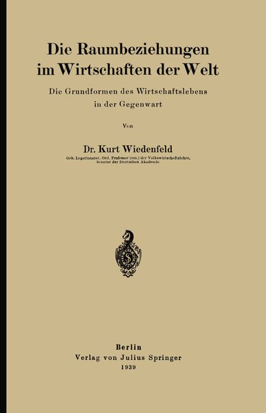 Produktbild: Die Raumbeziehungen im Wirtschaften der Welt