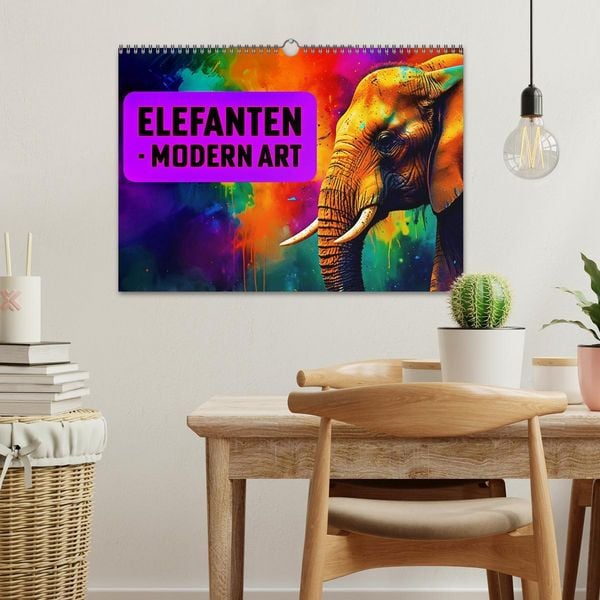 Produktbild: Elefanten - modern Art (Wandkalender 2026 DIN A3 quer), CALVENDO Monatskalender
