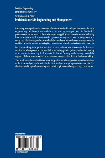 Produktbild: Decision Models in Engineering and Management