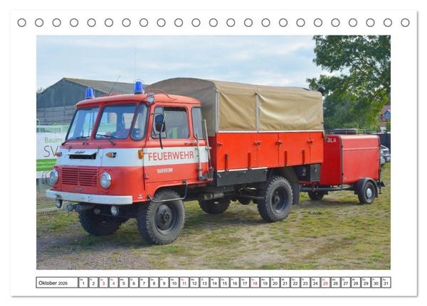 Produktbild: Einsatzfahrzeuge der DDR (Tischkalender 2026 DIN A5 quer), CALVENDO Monatskalender