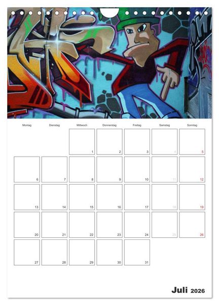Produktbild: GRAFFITI 2026 / Planer (Wandkalender 2026 DIN A4 hoch), CALVENDO Monatskalender
