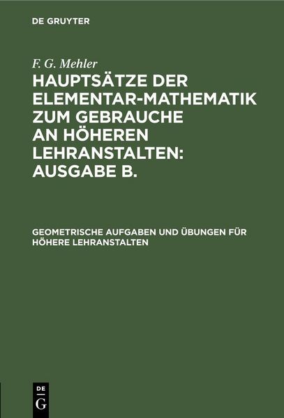 Produktbild: Geometrische Aufgaben und &Uuml;bungen f&uuml;r h&ouml;here Lehranstalten