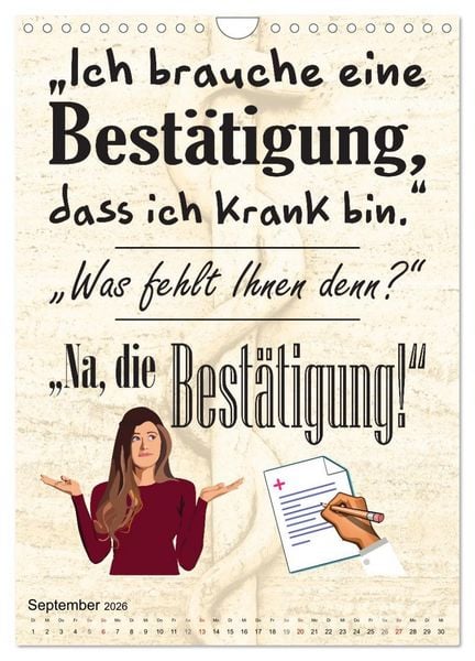 Produktbild: Spa&szlig; im Wartezimmer (Wandkalender 2026 DIN A4 hoch), CALVENDO Monatskalender