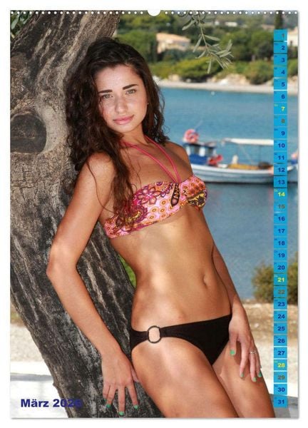 Produktbild: GREEK LOVE hot summer island beauties (Wandkalender 2026 DIN A2 hoch), CALVENDO Monatskalender