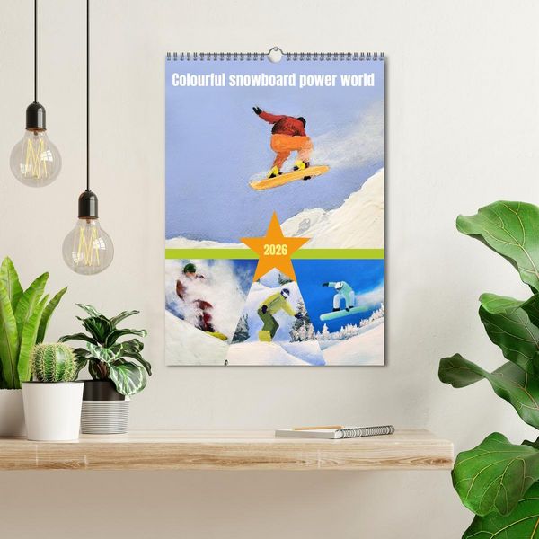 Produktbild: Colourful snowboard power world (Wall Calendar 2026 DIN A3 portrait), CALVENDO 12 Month Wall Calendar