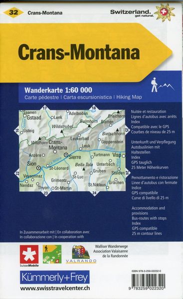 Produktbild: KuF Schweiz Wanderkarte 32 Crans-Montana