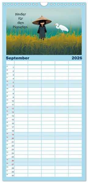 Produktbild: Familienplaner 2026 - Friedensboten - Stimmen der Hoffnung mit 5 Spalten (Wandkalender, 21 x 45 cm) CALVENDO