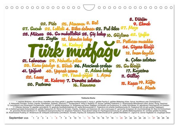 Produktbild: Kultur-Sprachkalender T&uuml;rkisch-Deutsch (Wandkalender 2026 DIN A4 quer), CALVENDO Monatskalender