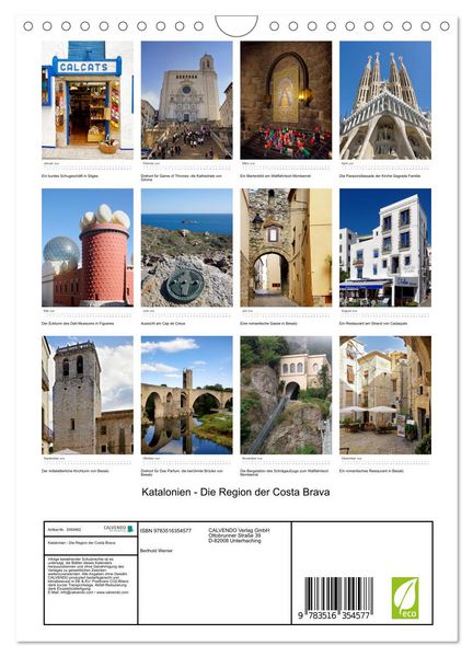 Produktbild: Katalonien - Die Region der Costa Brava (Wandkalender 2026 DIN A4 hoch), CALVENDO Monatskalender