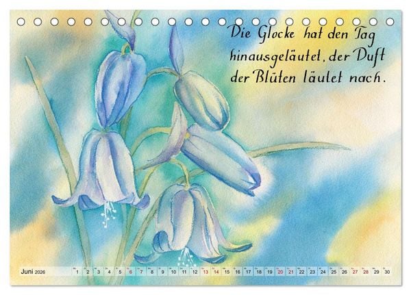 Produktbild: Aquarelle und Haiku von Basho (Tischkalender 2026 DIN A5 quer), CALVENDO Monatskalender