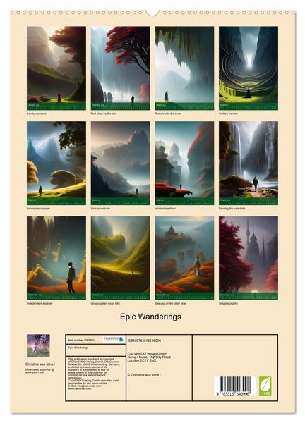 Produktbild: Epic Wanderings (High Quality Premium Wall Calendar 2026 DIN A2 portrait),CALVENDO 12 Month Wall Calendar