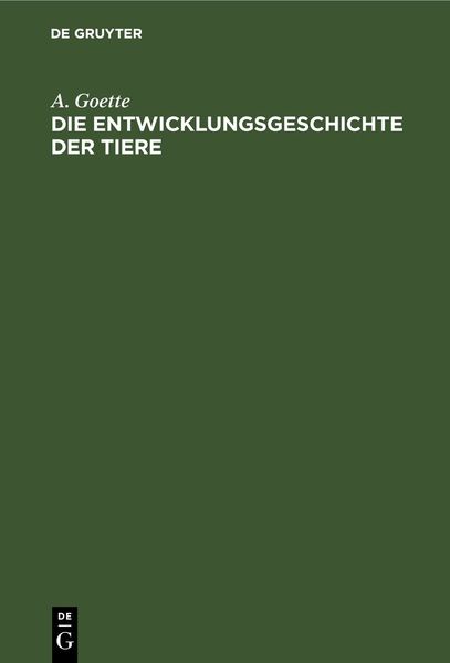 Produktbild: Die Entwicklungsgeschichte der Tiere