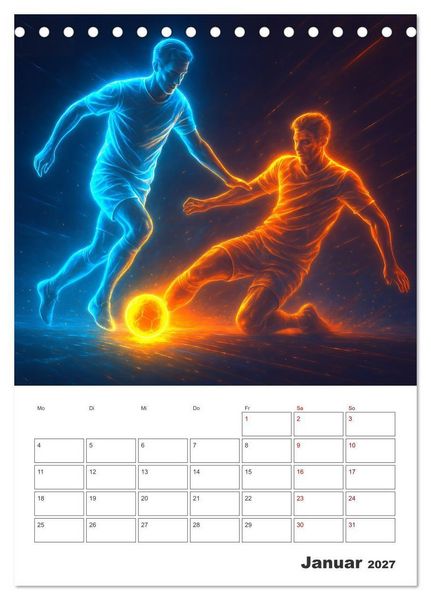 Produktbild: Vision Fu&szlig;ball Licht - Kraft - Spiel (Tischkalender 2027 DIN A5 hoch), CALVENDO Monatskalender