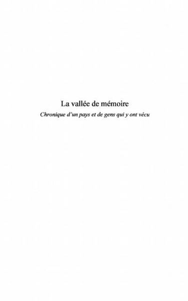 Produktbild: La vallee de memoire