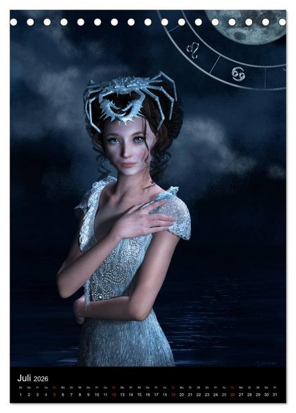 Produktbild: Unter Sternen geboren - Fantasy Tierkreis im Zeichen der Frau (Tischkalender 2026 DIN A5 hoch), CALVENDO Monatskalender