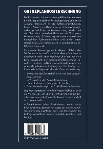 Produktbild: Grenzplankostenrechnung